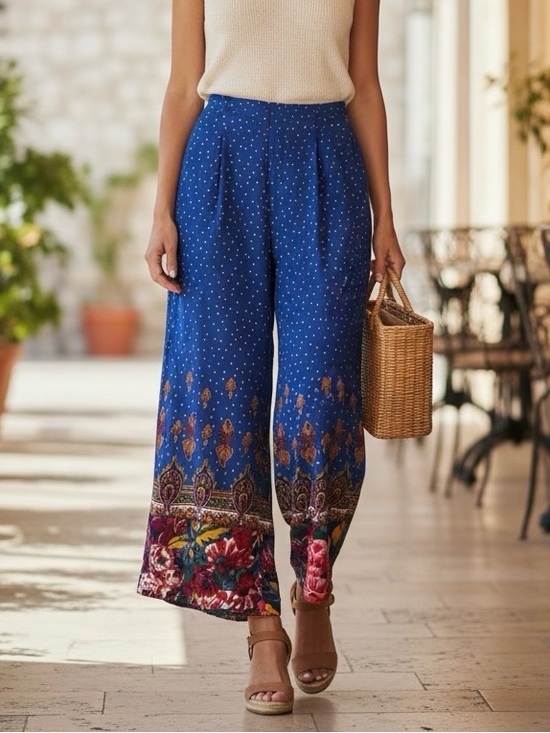 Anthropologie Pants - Anthropologie ETT TWA Wide‎ Leg Floral Viscose Pants Boho Beachy Sz 6